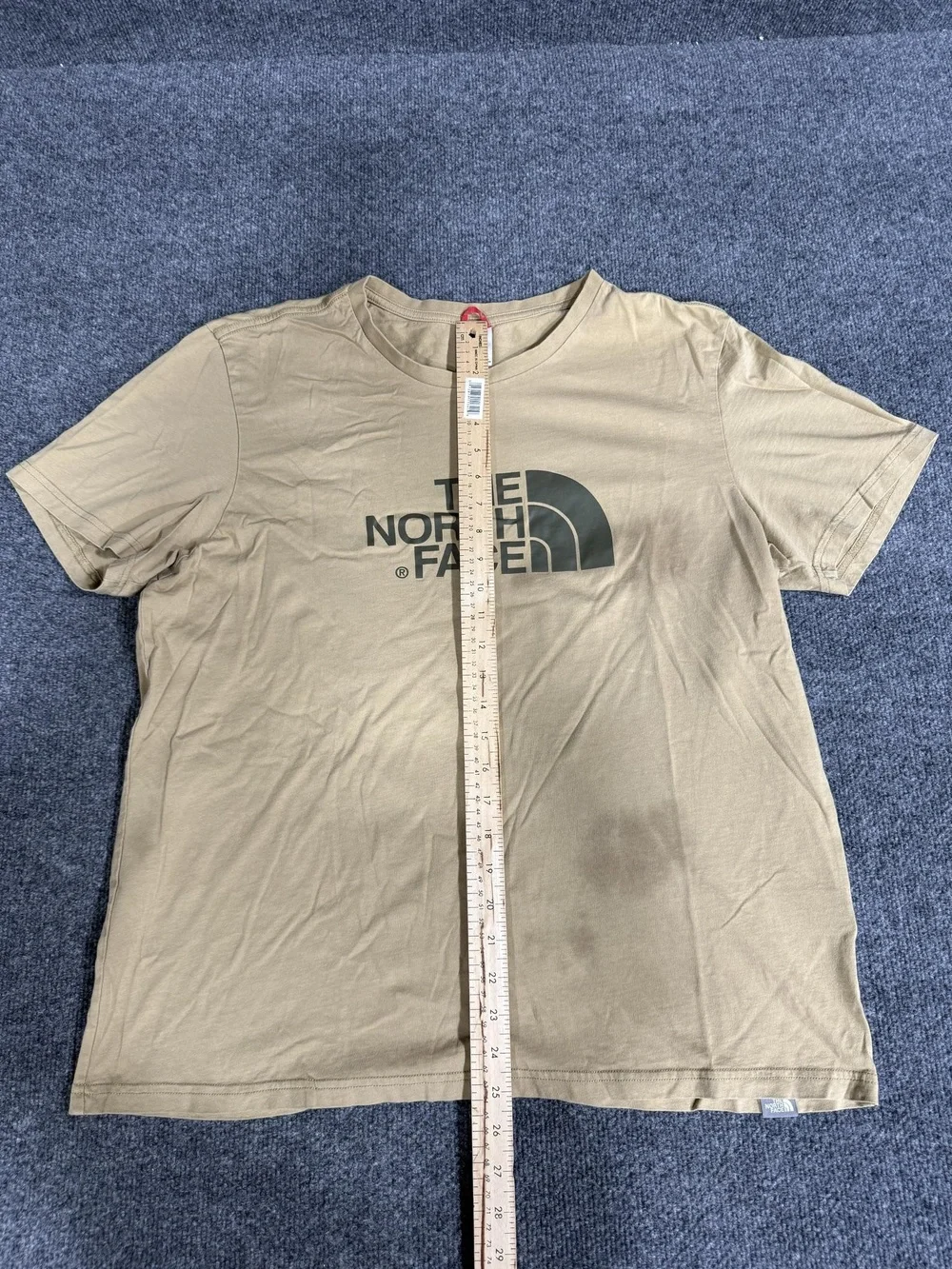 The North Face Shirt Mens XL Beige Big Logo Cotton Graphic Tee Short Sleeve